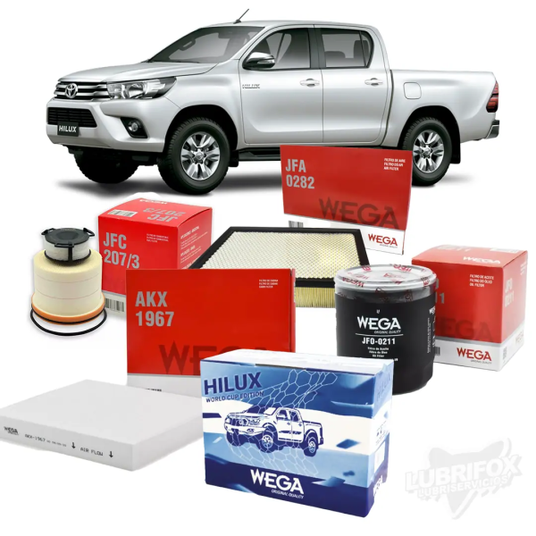 Kit 4 Filtros Toyota Hilux 2.8 (2016-2020) – Marca WEGA